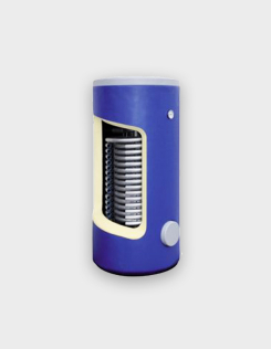 MELEGVÍZTÁROLÓ EMELT FELÜLETŰ HŐCSERÉLŐVEL, HŐSZIVATTYÚHOZ 300L